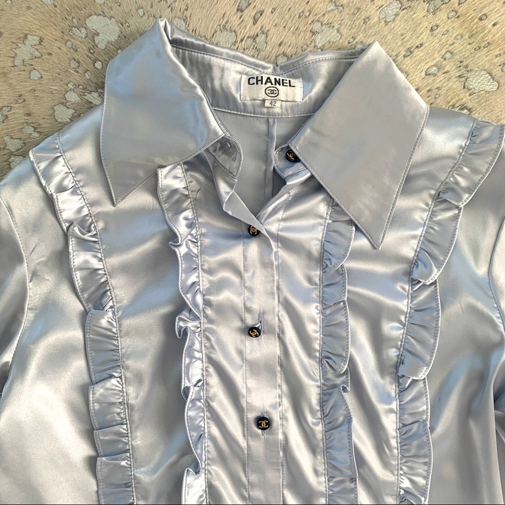 CHANEL Boutique Silver Blouse